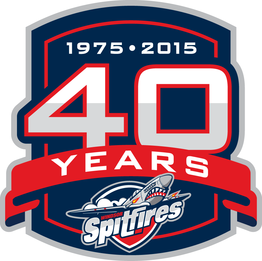 Windsor Spitfires 2015 Anniversary Logo v2 iron on transfers for T-shirts